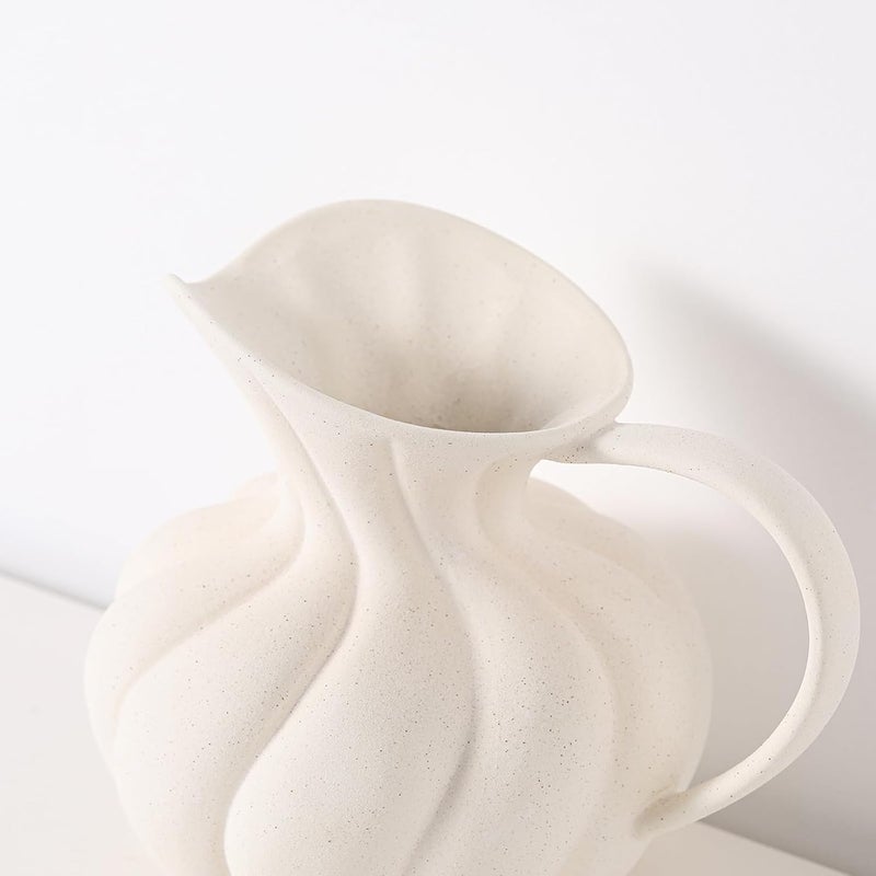 Zormon White Ceramic Pumpkin Vase with Ruffled Design, Elegant Autumn Centerpiece for Fall Home Decor, Halloween, Thanksgiving, Harvest, and Seasonal Table Display - Image 4